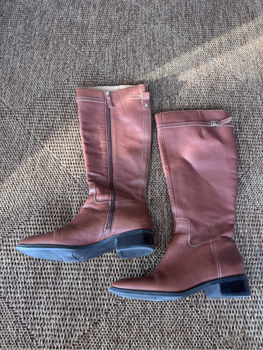 Franco Sarto Classic Tall Brown Leather Riding Boots - Women Size 8